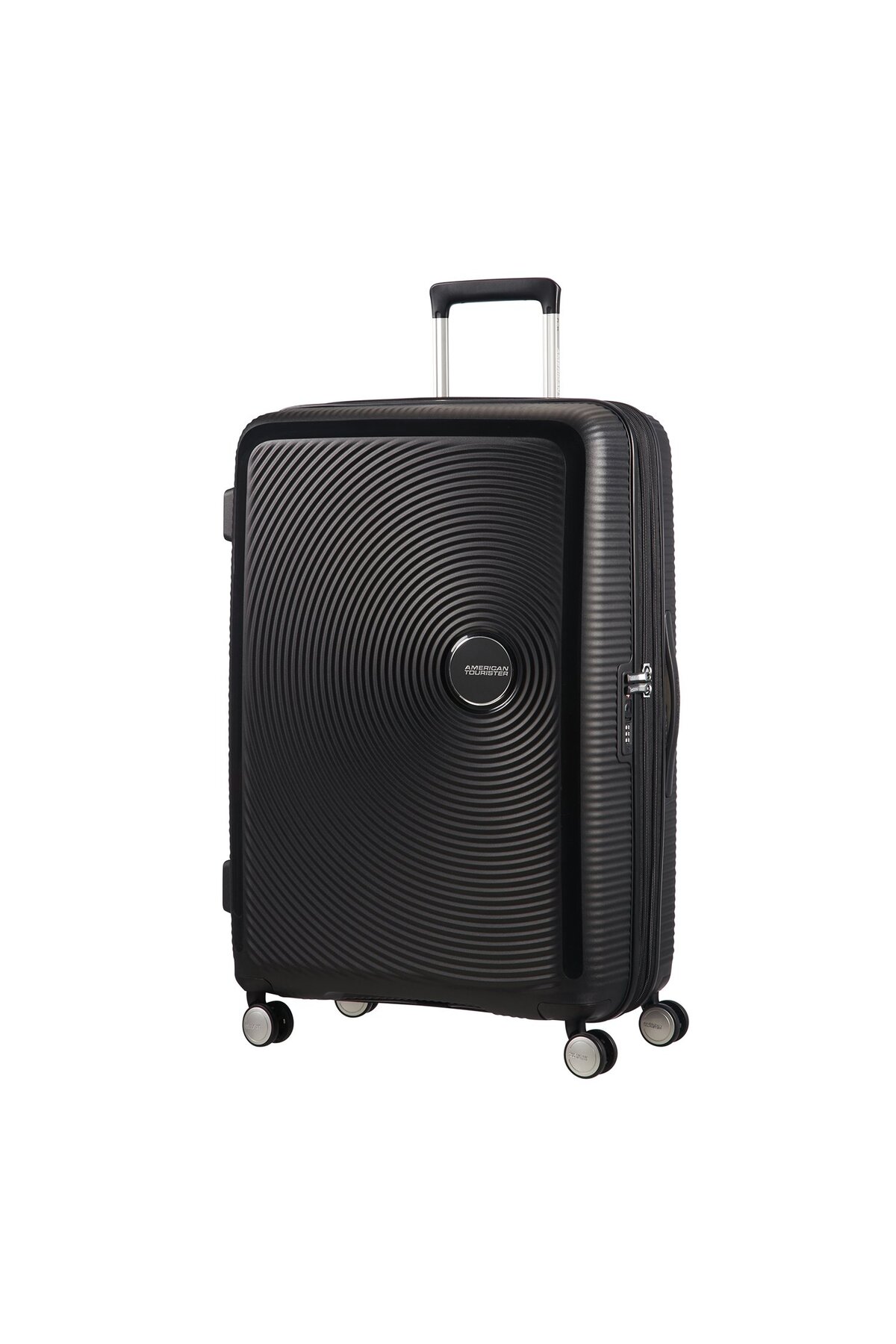 Black Soundbox - 77cm Large Rigid Suitcase with Bellows