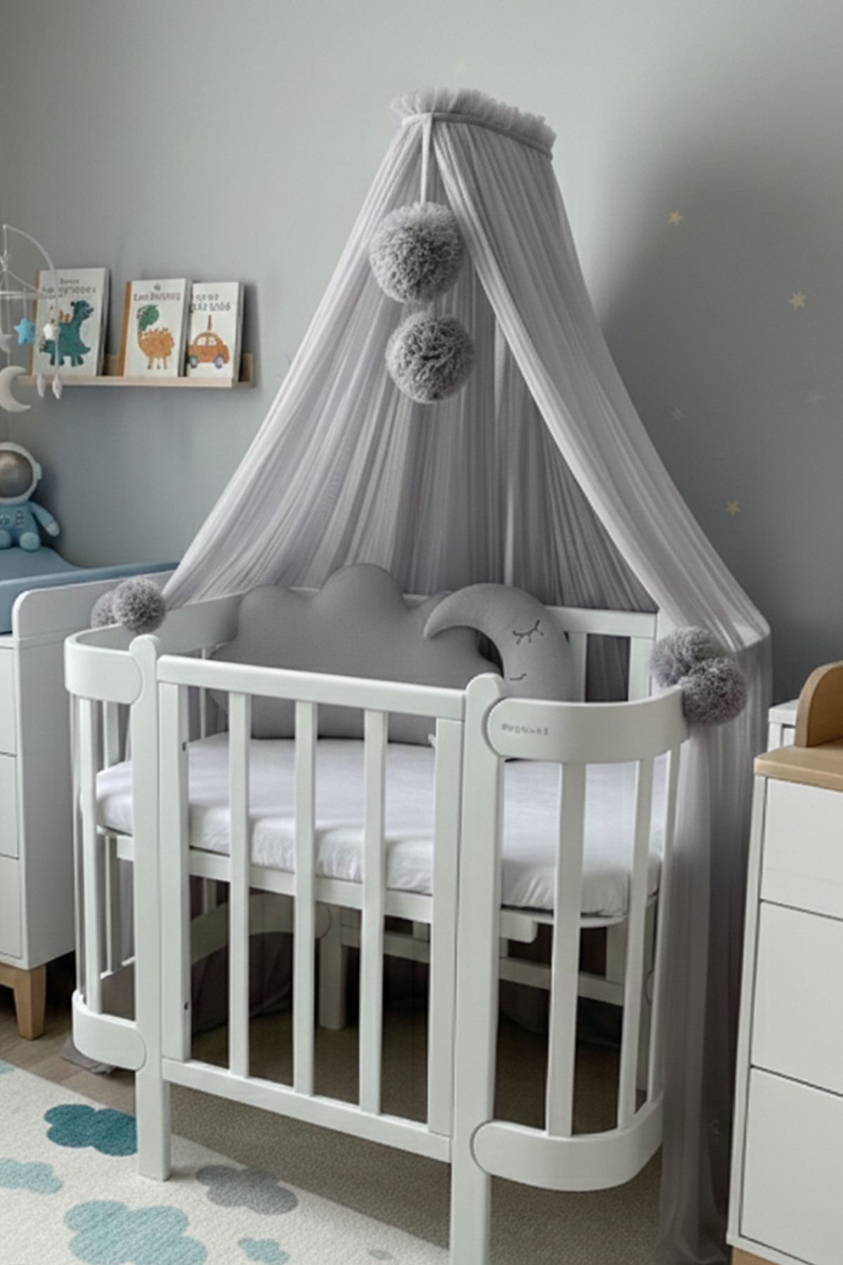 Kiddy Happy Gri Beşik Cibinliği Ve Cibinlik Aparatı fotoğrafı 3 (önizleme)