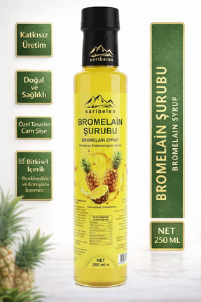sarıbelen Bromelain Ananas İçeren Detox Şurubu 250 ml (Koenzim Q10 ve L-Karni...