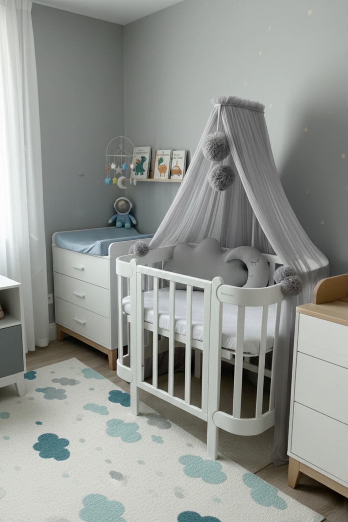 Kiddy Happy Gri Beşik Cibinliği Ve Cibinlik Aparatı fotoğrafı 4 (önizleme)