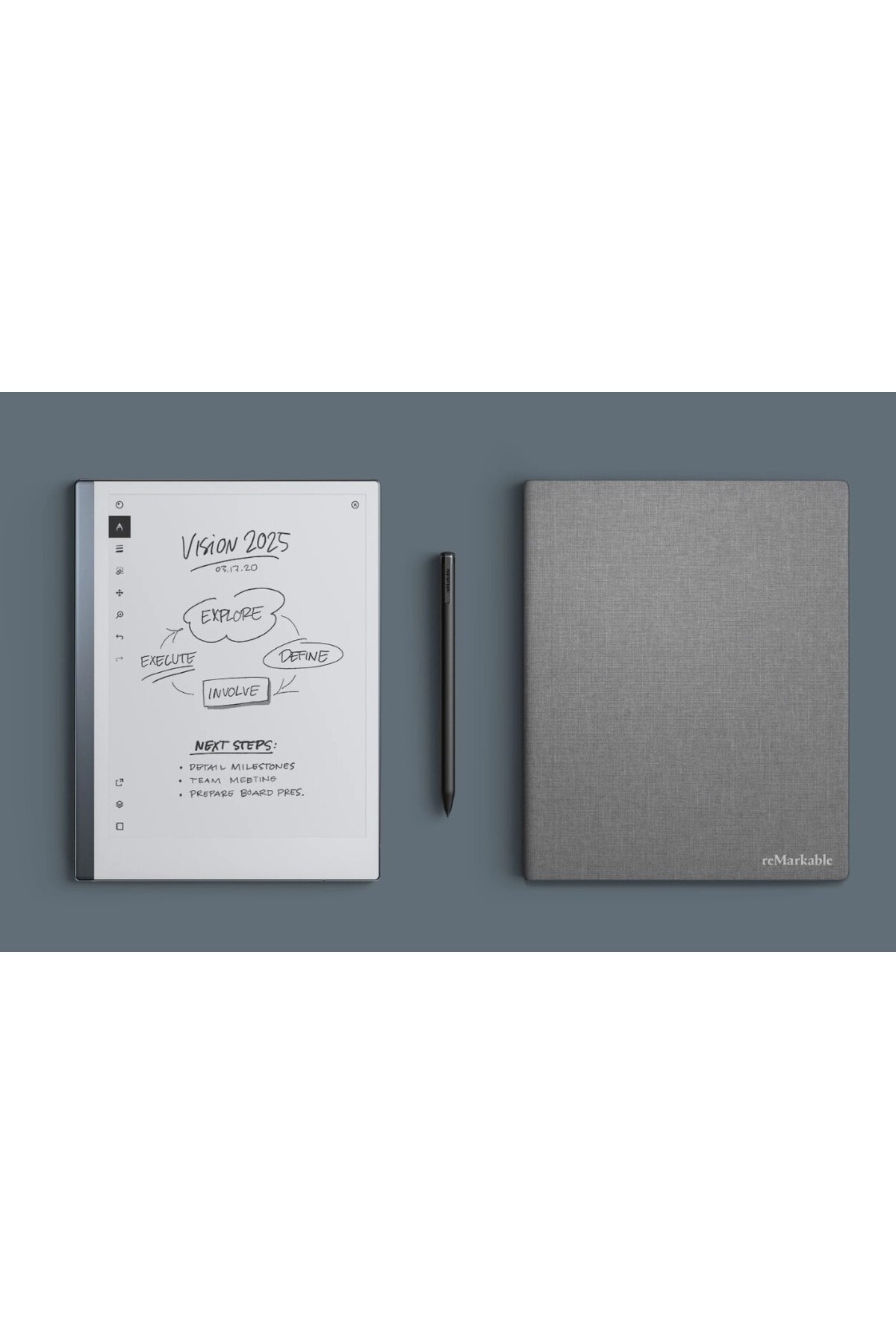 Remarkable 2 Tablet Digital Paper Tablet Marker Plus Gri Kılıf