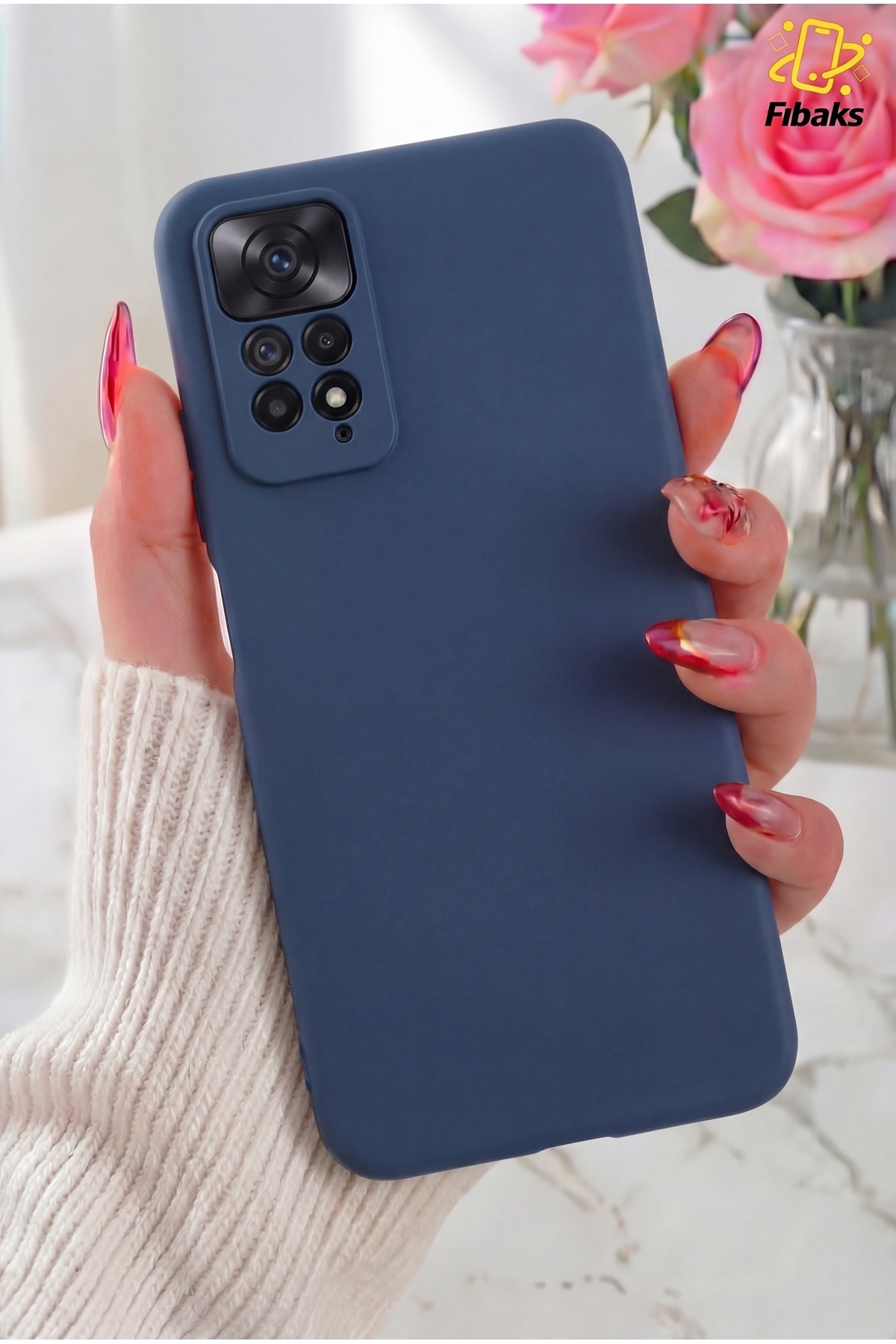 Redmi Note 11 Pro/12 Pro 4G Case Camera Protruding Velvet Launch Soft Silicone Cover Navy Blue