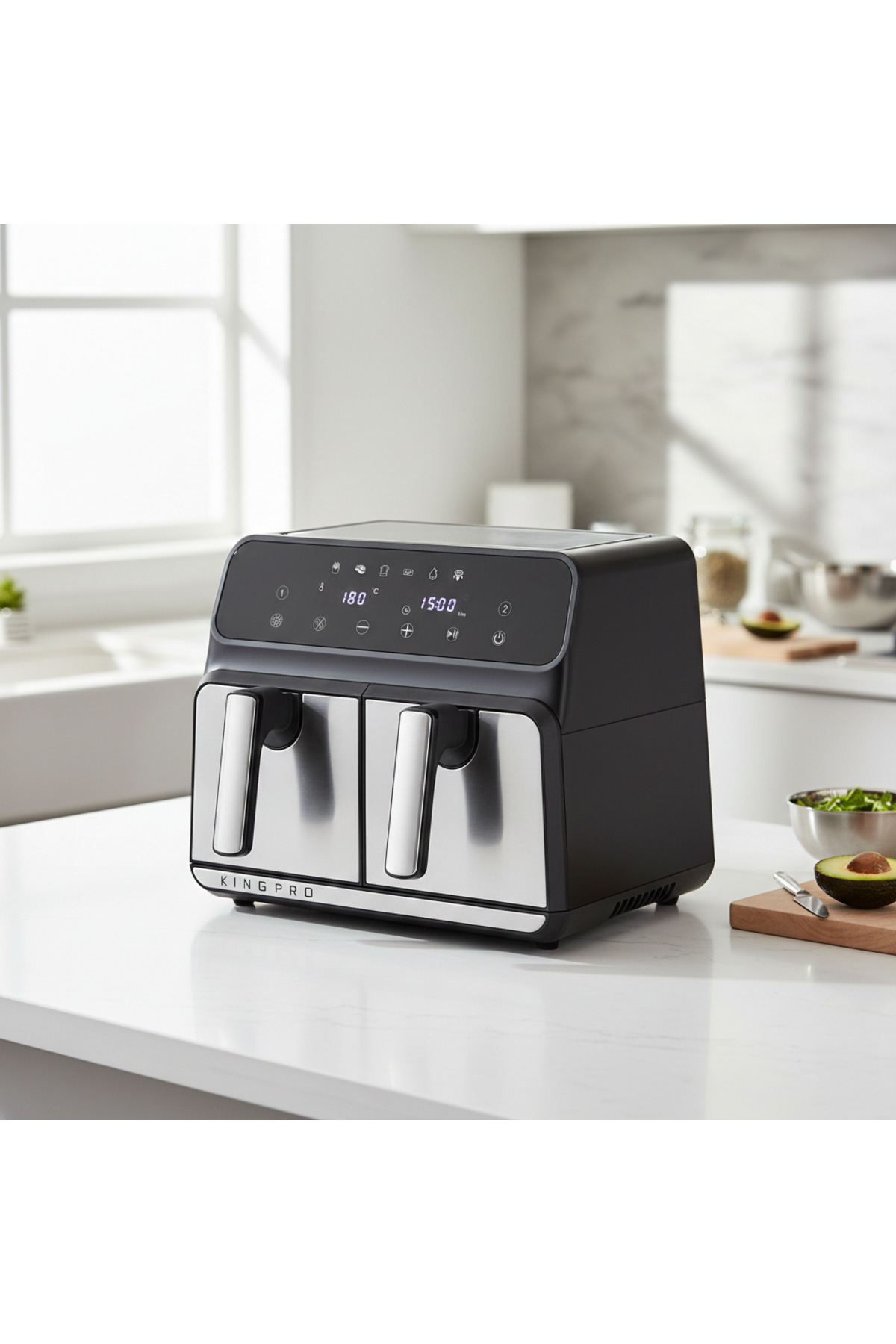 St Morritz Kyf28 Magicchef Çift Sepetli Sıcak Hava Fritözü 8 Litre Xxl Airfryer