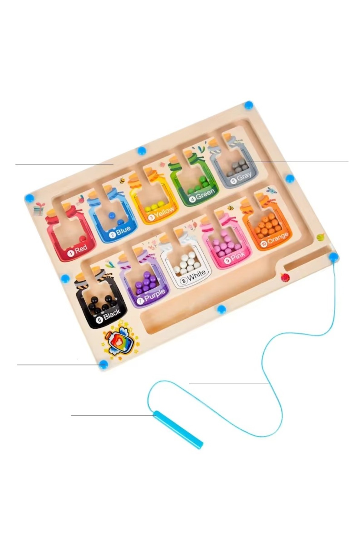Wooden Magnetic Color Ice Cream Collecting Game – Educational Kids Toy