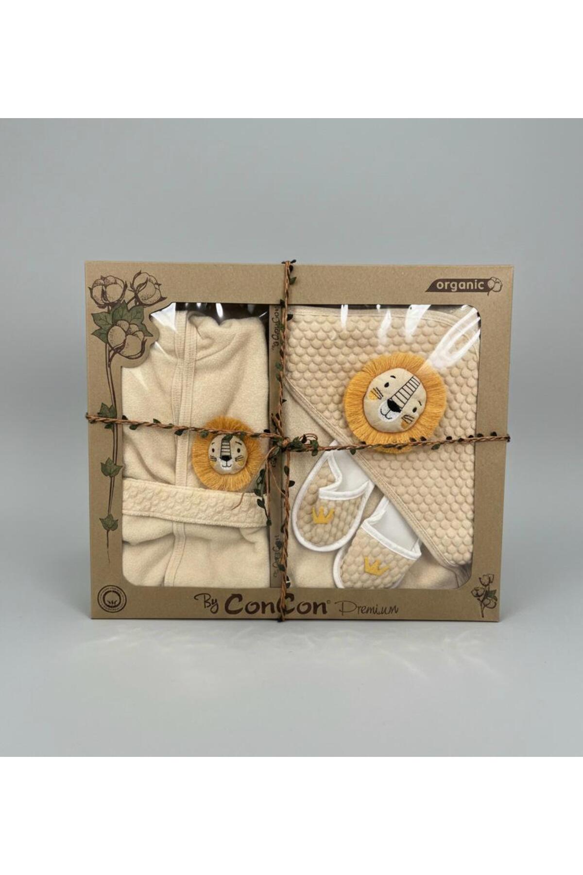 ConconBebe Concon 1650 Organic Aslan Bornoz Set fotoğrafı 6 (önizleme)