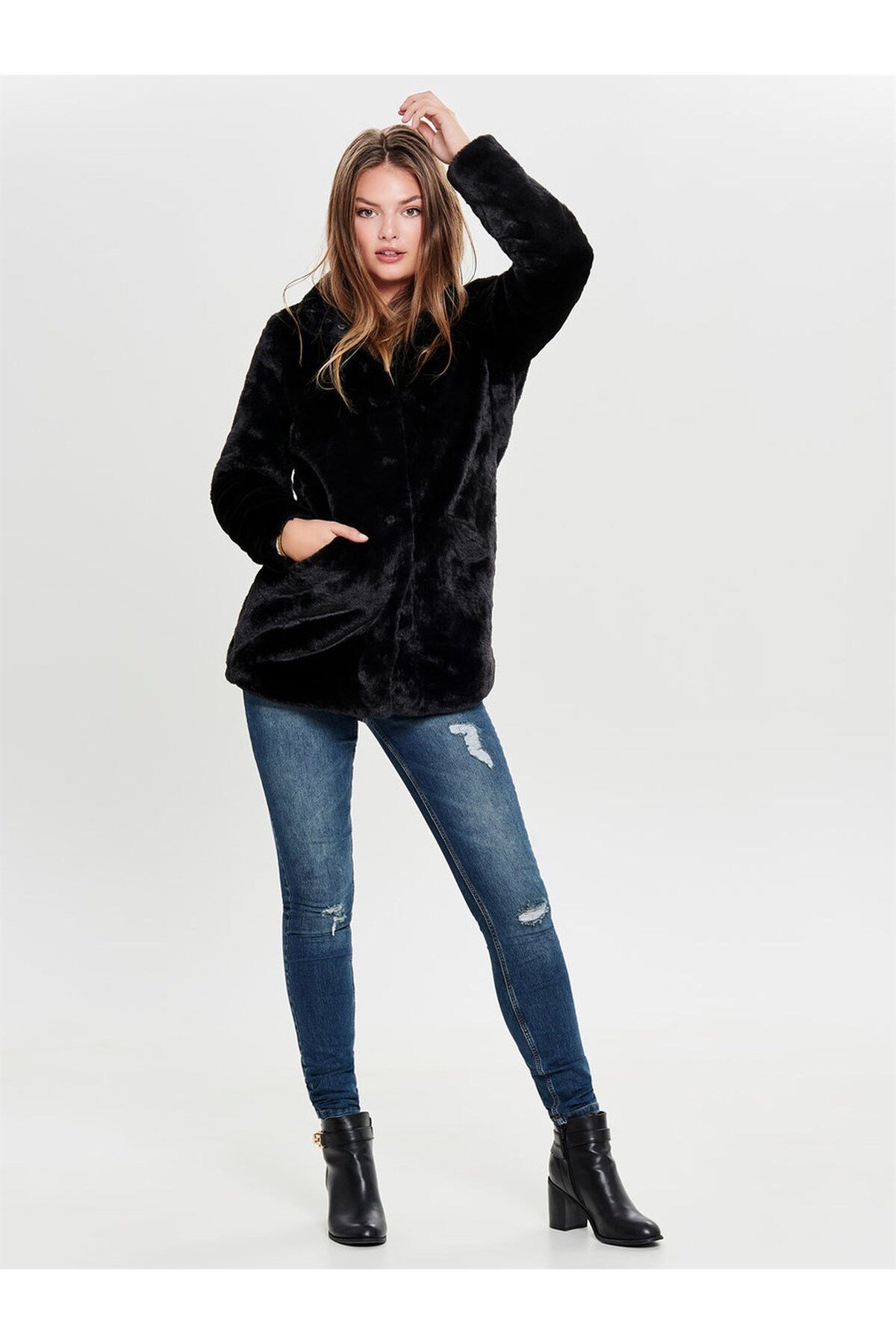 ONLY Onlvida Faux Fur Kadın Mont 15164600 görsel 5