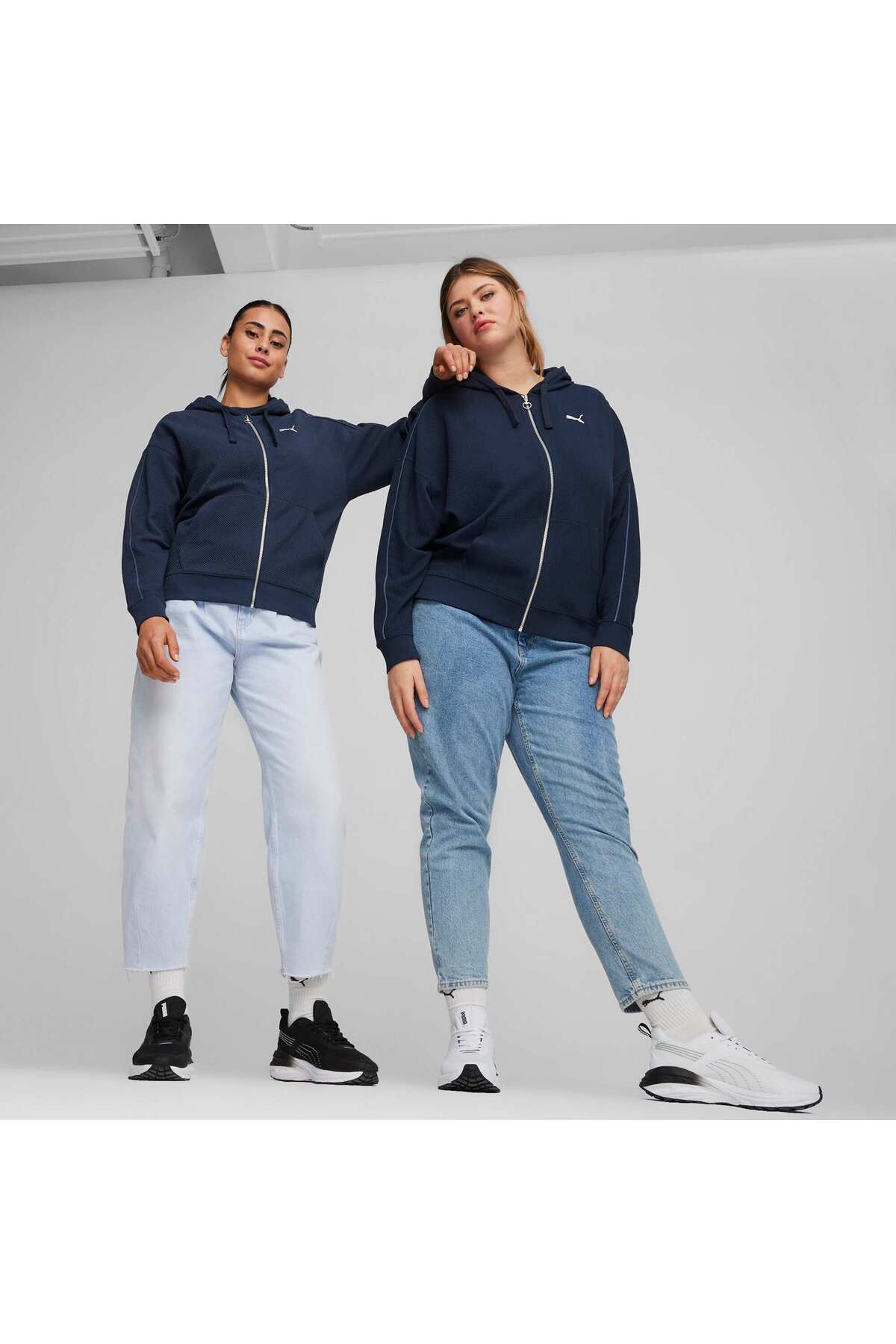 Puma HER Kadın Tam Fermuarlı Kapüşonlu Sweatshirt görsel 7