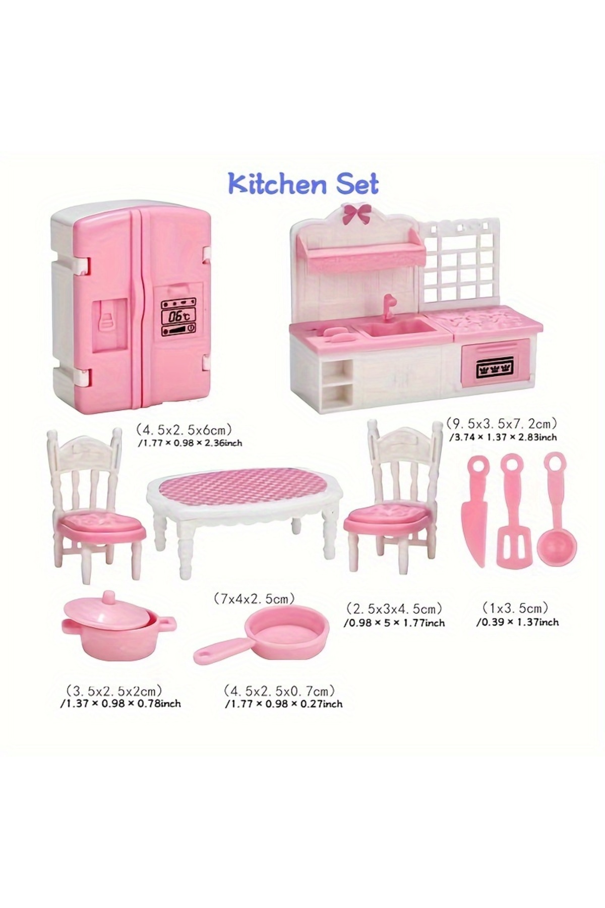 Choice Pink Kitchen Dollhouse Furniture Set Accessories Doll House Mini Furniture Pretend Play Bedroom Liv