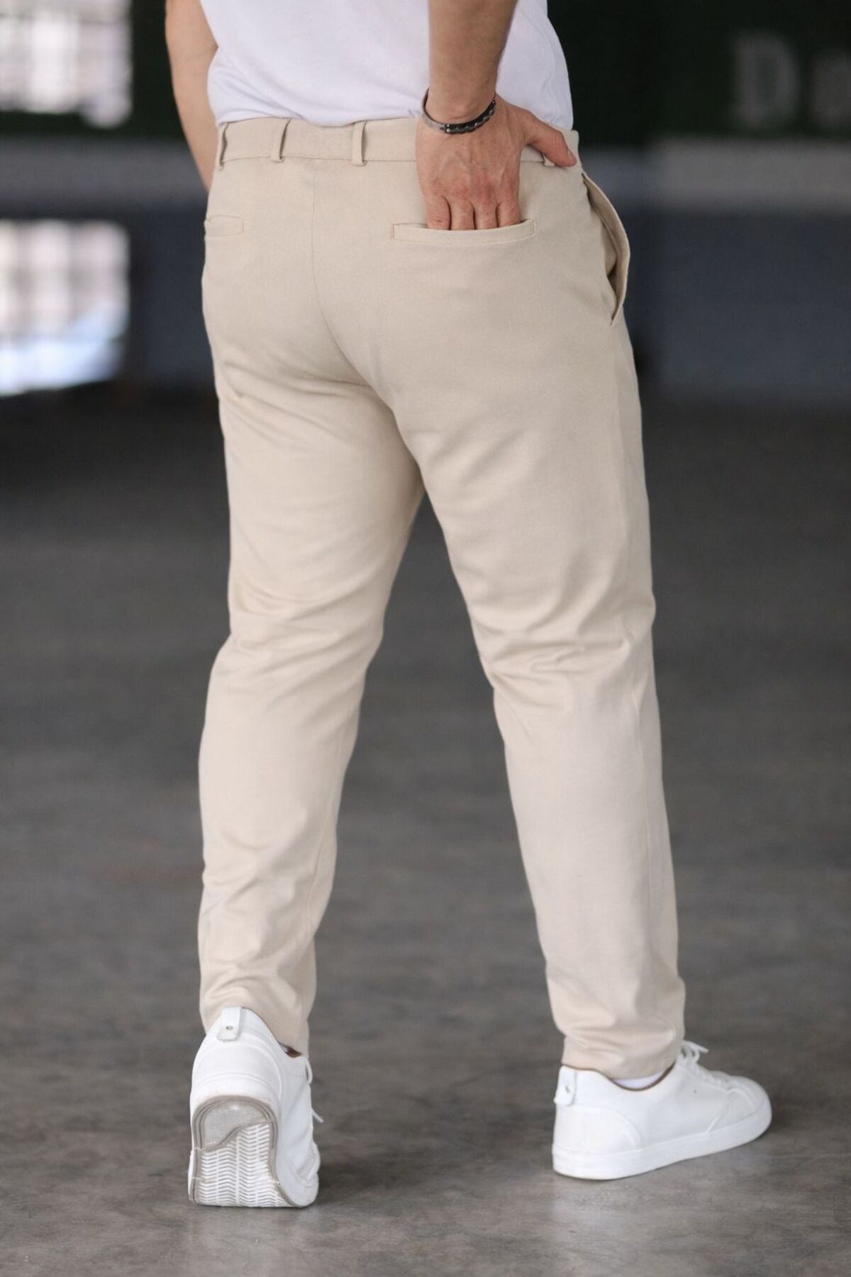 Bürke Erkek Bej Renk Kaliteli Battal Büyük Beden Kumaş Pantolon (100-135 kg battal beden 40-42-44) görsel 5