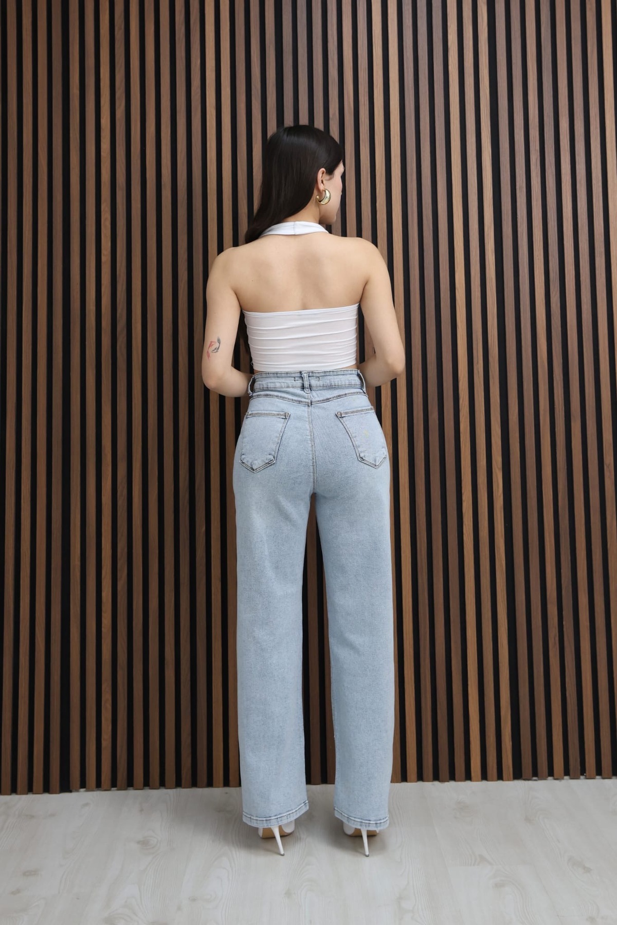 ESPY LIFE  Bolpaça Açık Mavi Karyıkama Ön Taş Detaylı - Görsel 7