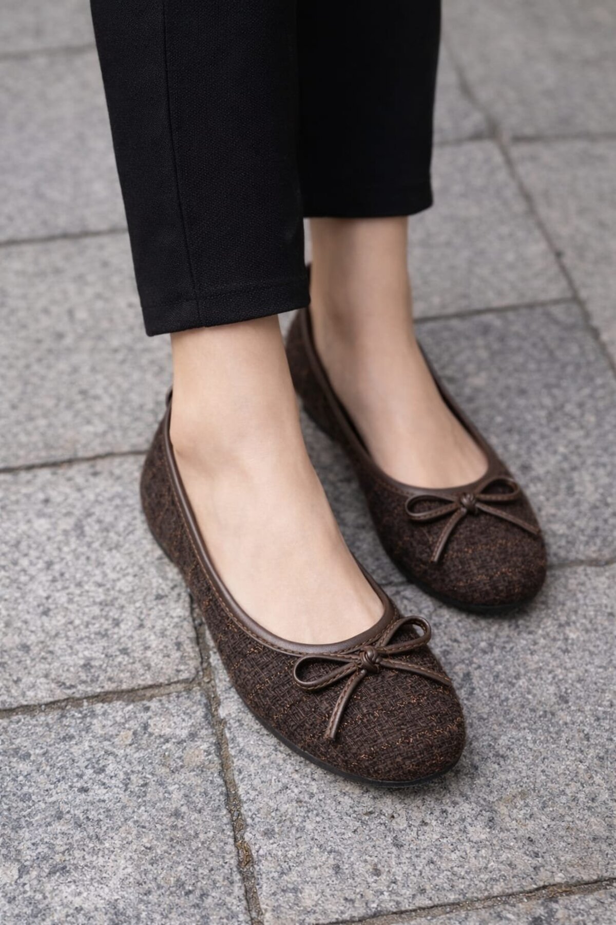 Slipcat  Tüvit Kumaş Mary Jane Babet Şık Tokalı Ortopedik Taban Günlük Ayakkabı - Görsel 4