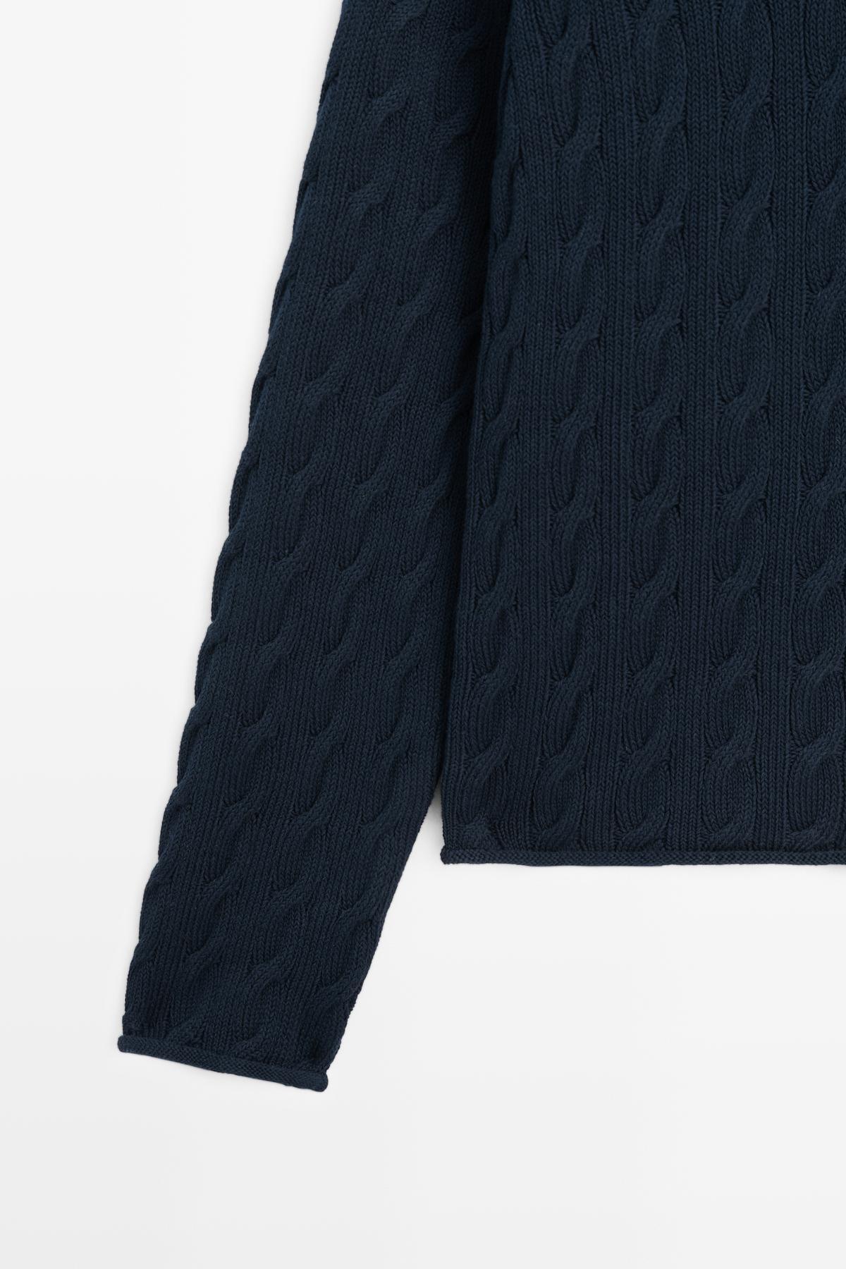 Massimo Dutti  Pamuk karışımlı polo yaka triko kazak - Görsel 7