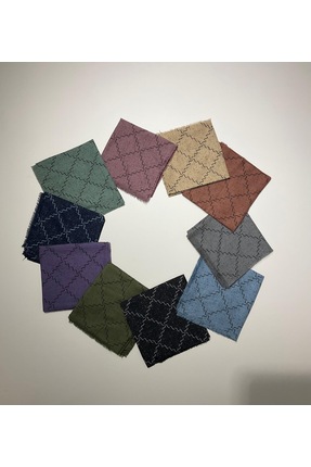 HOKY Pamuklu Flamlı Yazma Eşarp 10’lu Karışık Renk Gofret Desenli