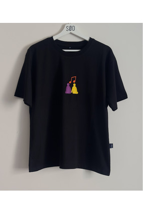 SØD WEAR Nakış Baskılı Müzik Oversize Bisiklet Yaka T-shirt