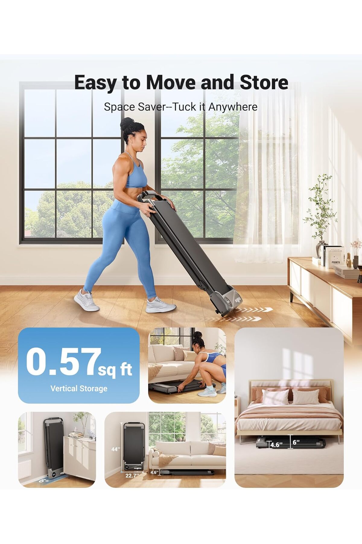 جهاز مشي قابل للطي 3 في 1 مزود بمقابض، وسماعة بلوت...