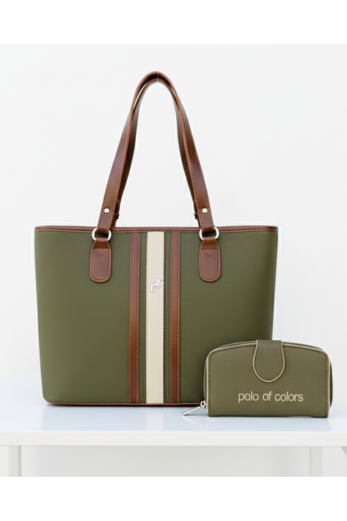 Miami Polo Club Green Oversized Sleeve Handbag and wallet combination