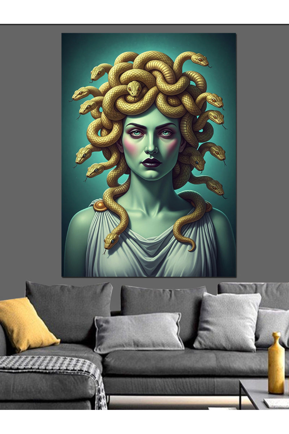 Yılan Saçlı Medusa Yüksek kaliteli yağlı boya dokulu Kanvas Canvas Tablo kanvas tablo canvas tablo