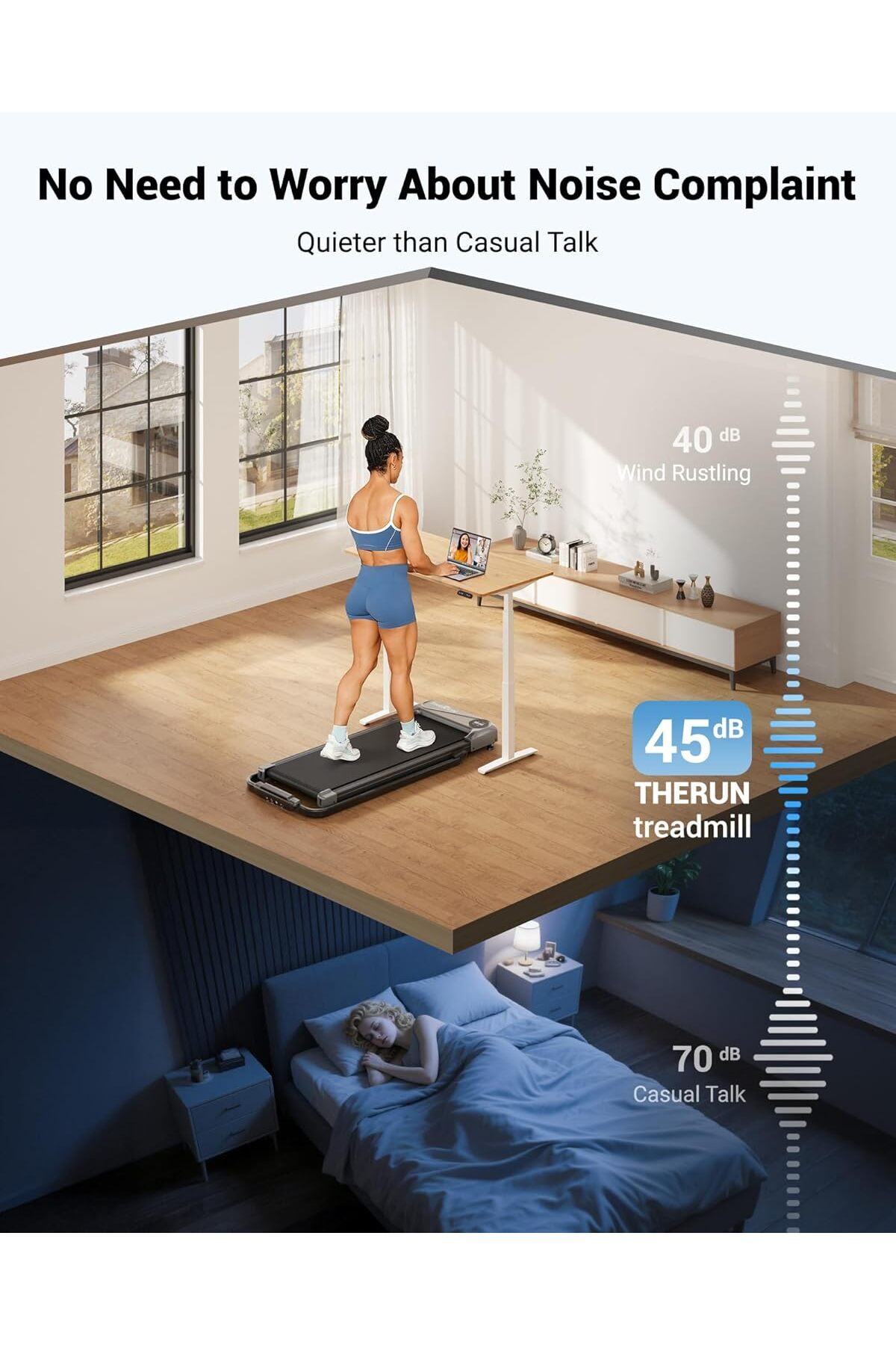 جهاز مشي قابل للطي 3 في 1 مزود بمقابض، وسماعة بلوت...