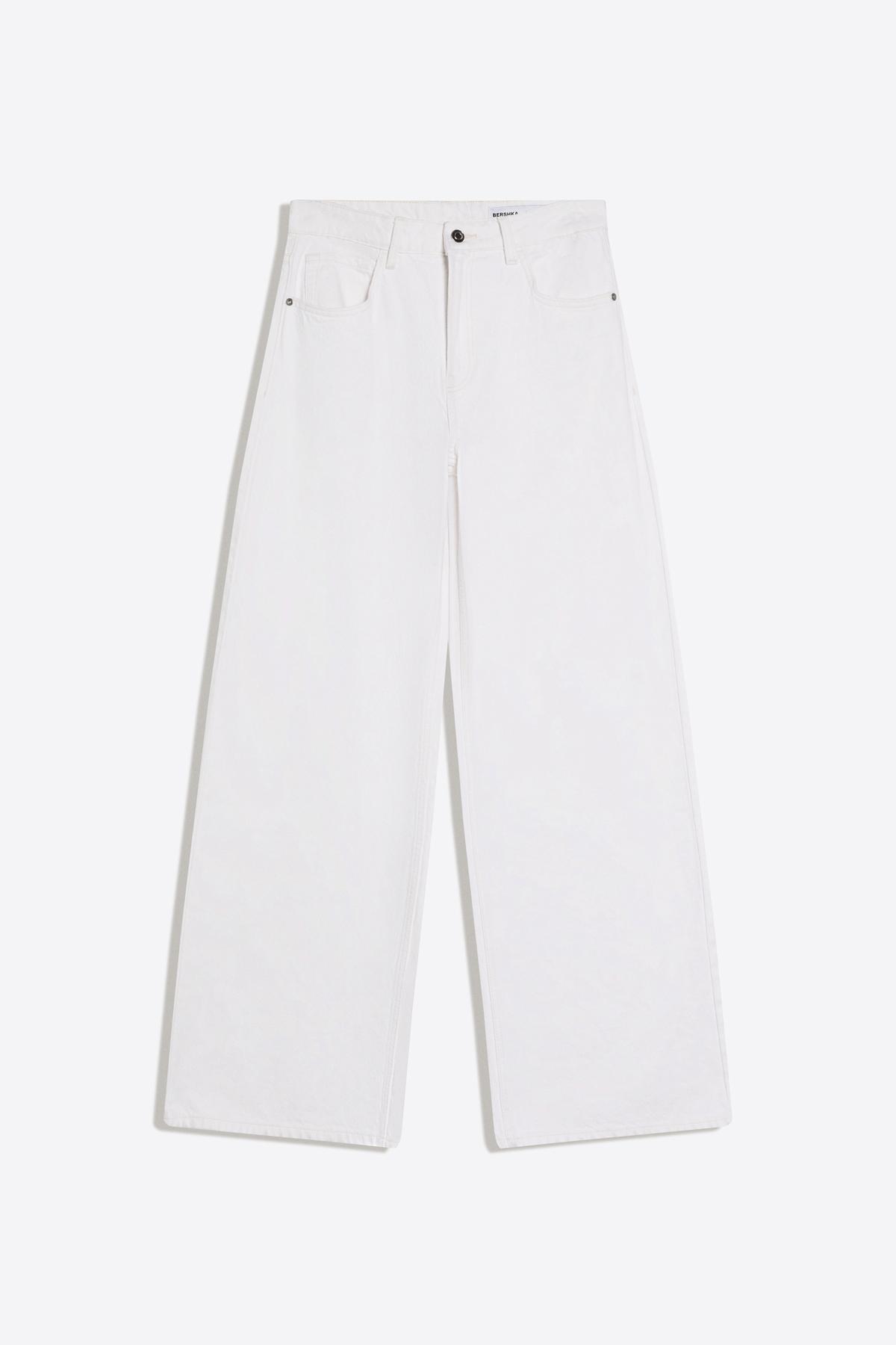 Bershka  Orta bel geniş paça jean - Görsel 4