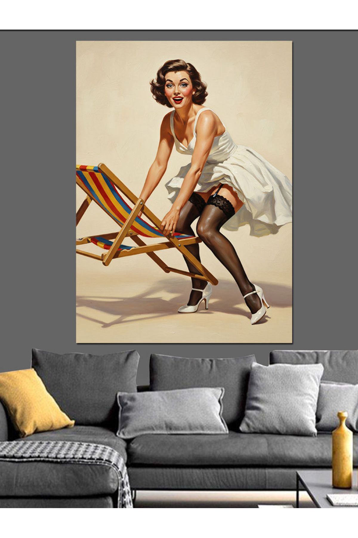 Retro Tarz Seksi Yüksek kaliteli yağlı boya dokulu Kanvas Canvas Tablo kanvas tablo canvas tablo du