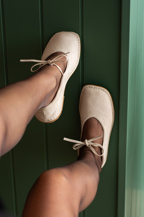 DUXAL SHOES Brendon Düğüm Detaylı Konfor Hakiki Deri İçi Bağcıklı Kadın Babet...