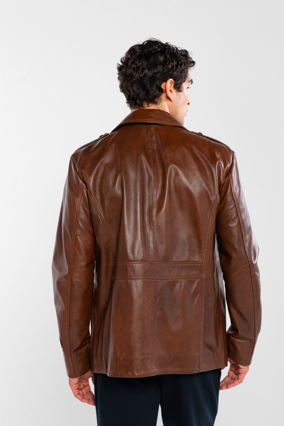 Tamer Tanca  Erkek Hakiki Deri Fındık Deri Mont - Görsel 3