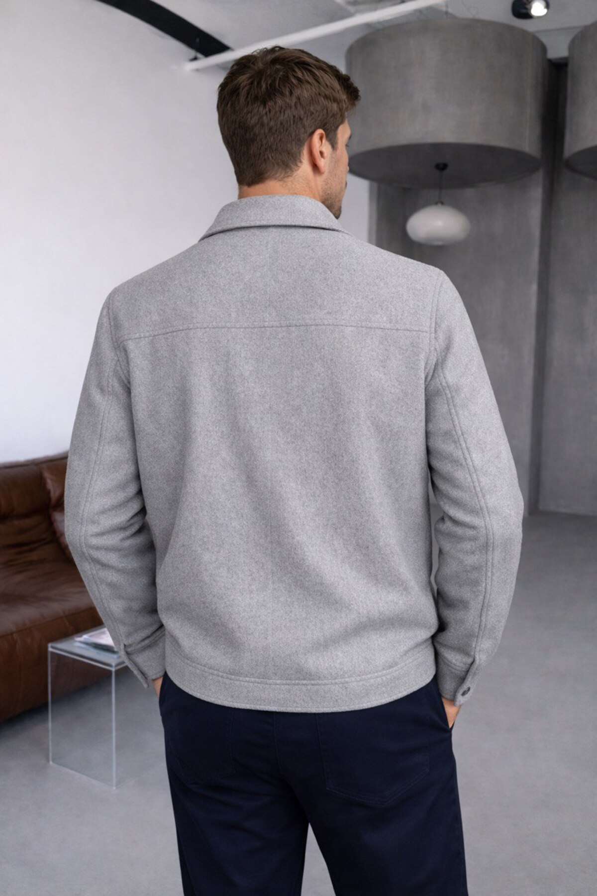 BASEL.CO  Old Money Dolgun Kumaş Tüylenmez Basic Kaşe Ceket - Görsel 5