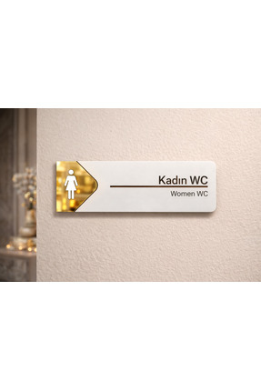 hibiscus Kadın WC Oda Kapı İsimliği Yönlendirme Tabelası Levhası Kişiselleşti...