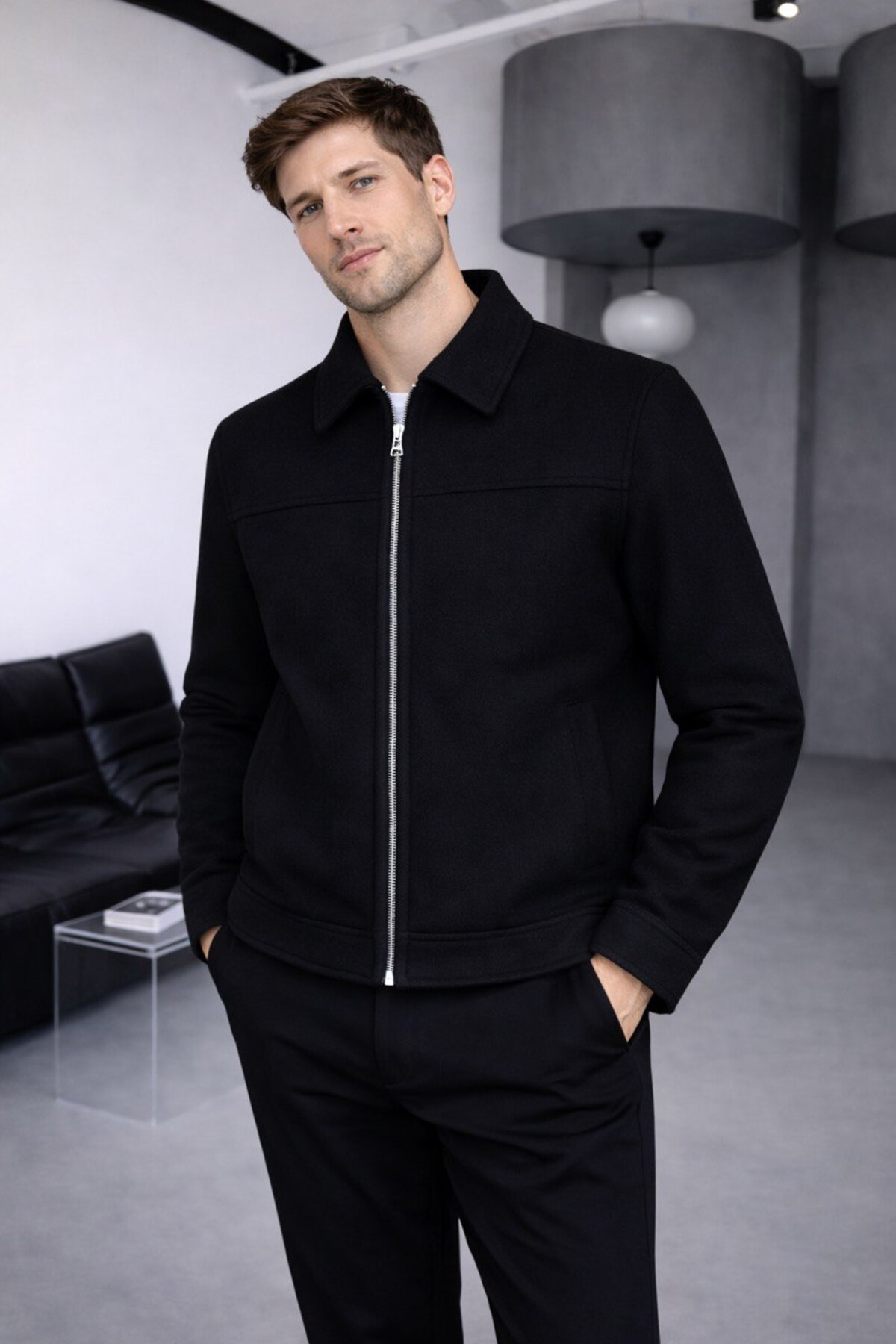 BASEL.CO  Old Money Dolgun Kumaş Tüylenmez Basic Kaşe Ceket - Görsel 3