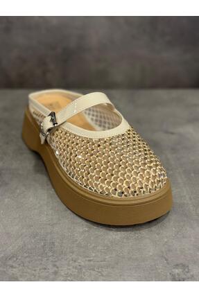 Guja ÖZEL KOLEKSİYON DOĞAL TAŞ GÖRÜNÜMLÜ DOLGU TOPUK TERLİK ( Topuk boyu 5cm)