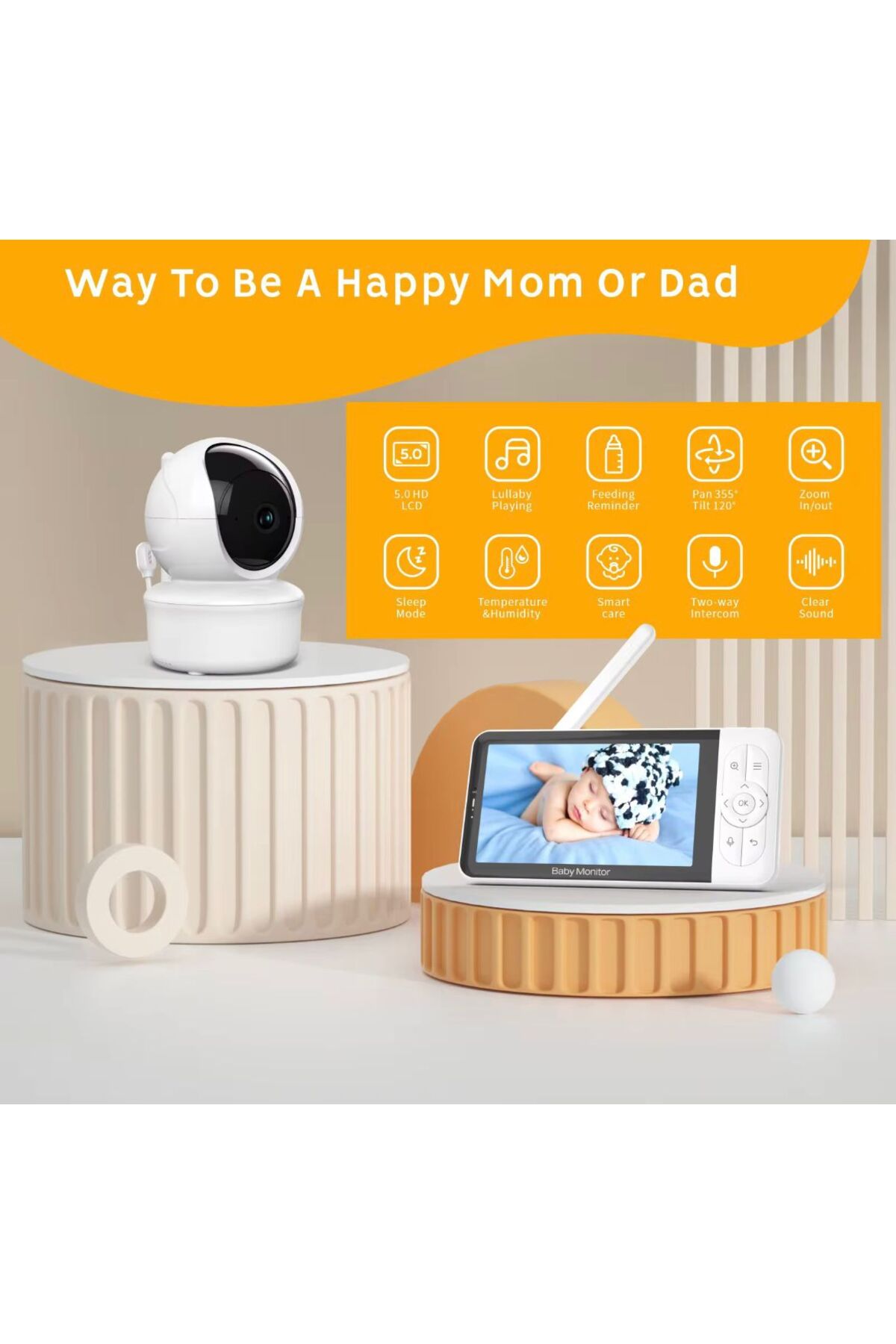 Moxti Bebek Kamerası LCD Ekranlı Gece Görüşlü Bebek Telsizi Bebek Odası Kamerası Monitörü fotoğrafı 5 (önizleme)