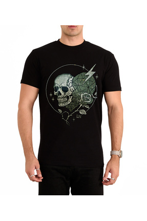 Linea Noir LNMV-Icon Of Desire M,Taşlı T-shirt , %100 Pamuk,Erkek, Siyah ,Bis...