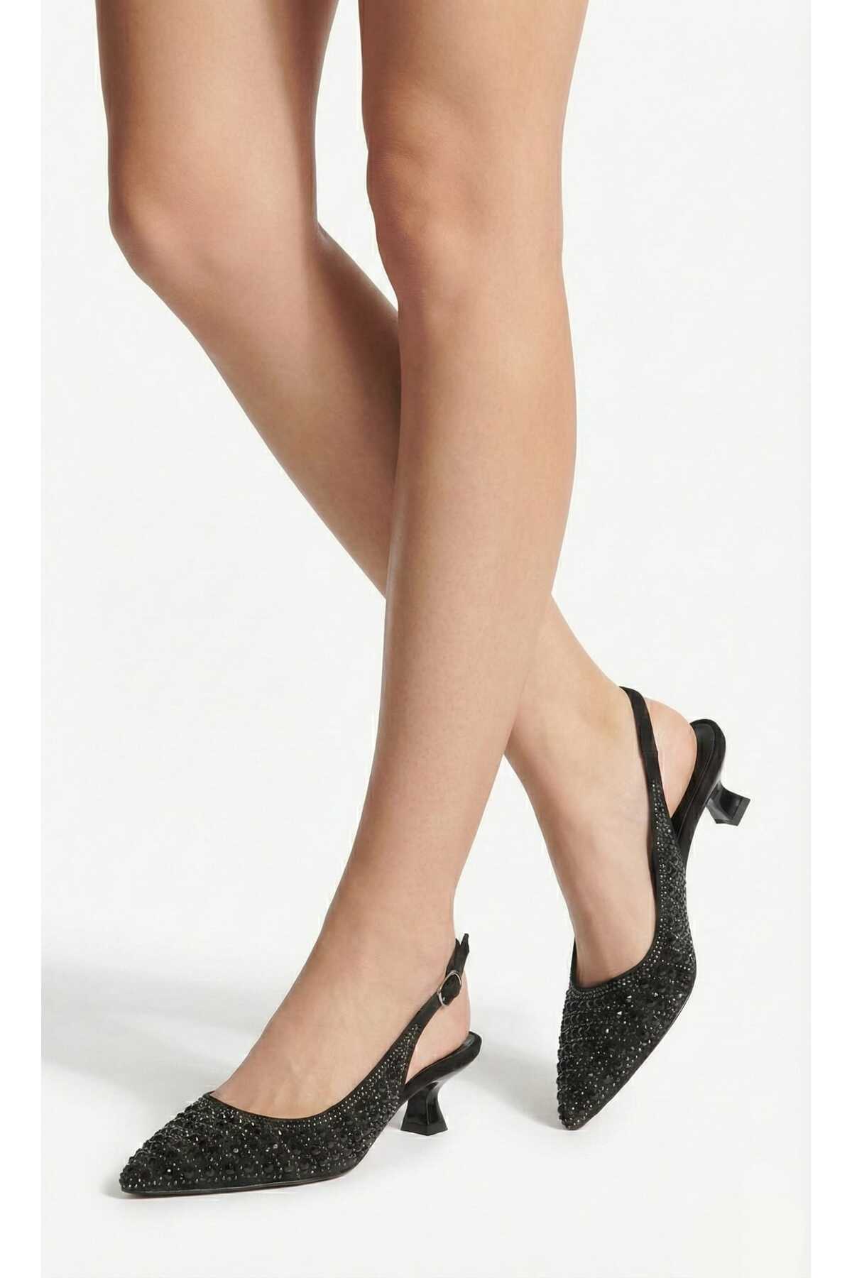 Women's Short Heel Pearl Wedding Dress Evening Shoes