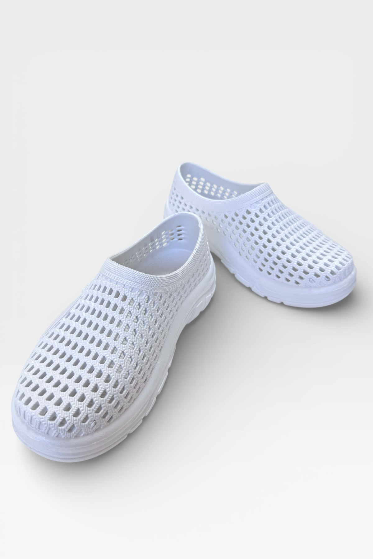 Liger Unisex Yazlık Çok Amaçlı Havuz Plaj Bahçe Anatomik Yumuşak Taban Günlük Ayakkabı BEYAZ görsel 4