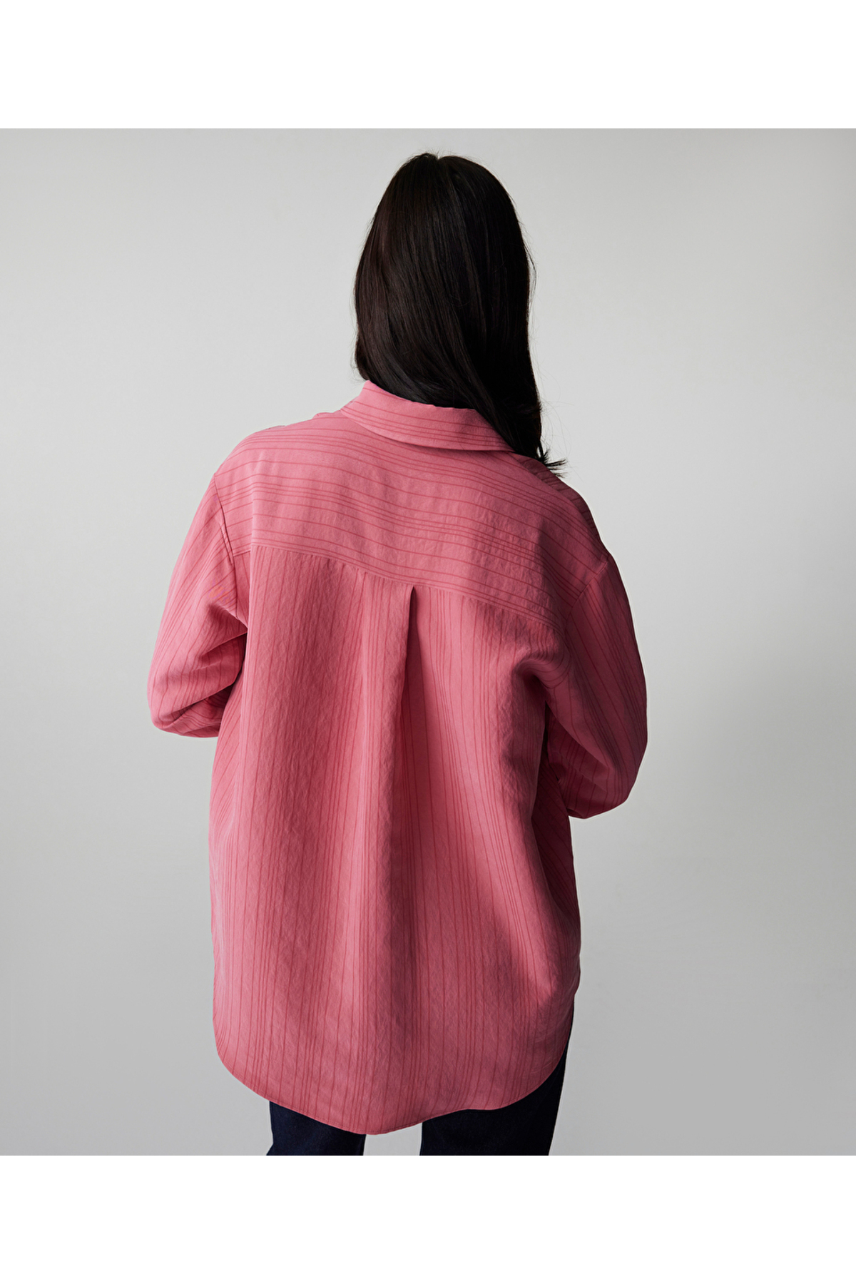 İpekyol  Çizgi jakarlı gömlek - Görsel 6