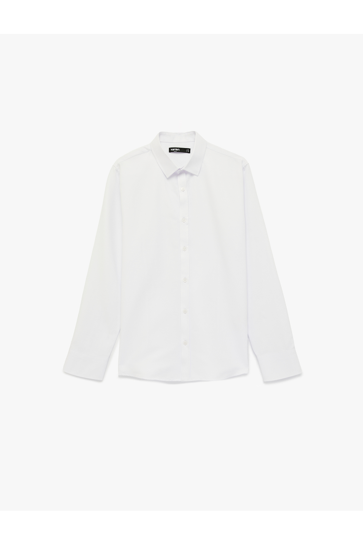 کوتون پیراهن کلاسیک آستین بلند، یقه نیمه ایتالیایی، فیت و خوش‌فرم.