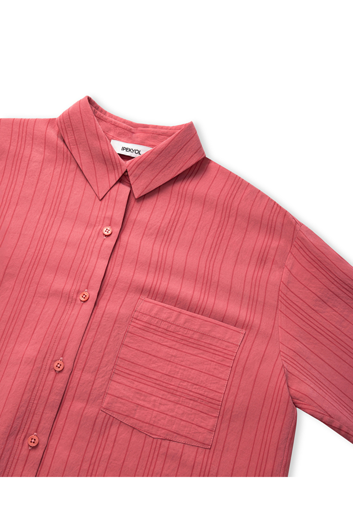 İpekyol  Çizgi jakarlı gömlek - Görsel 4