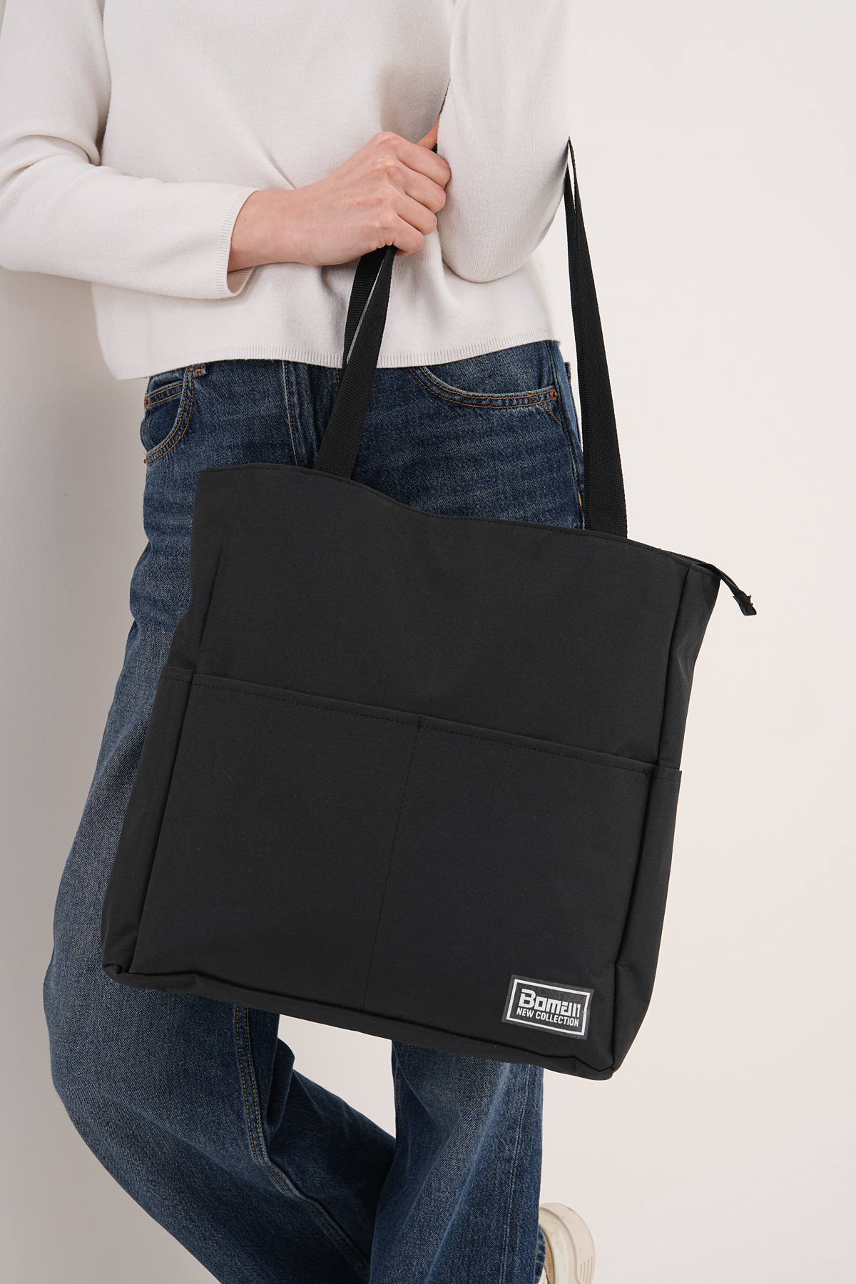 Boman  Geniş Hacimli Fermuarlı Çok Gözlü Kanvas Bez Spor, Okul, Günlük Çanta - Görsel 8