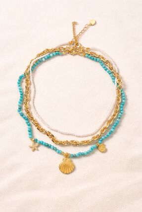 Hi Sisters Riviera Layered Set Kolye - Çelik Kolye Set