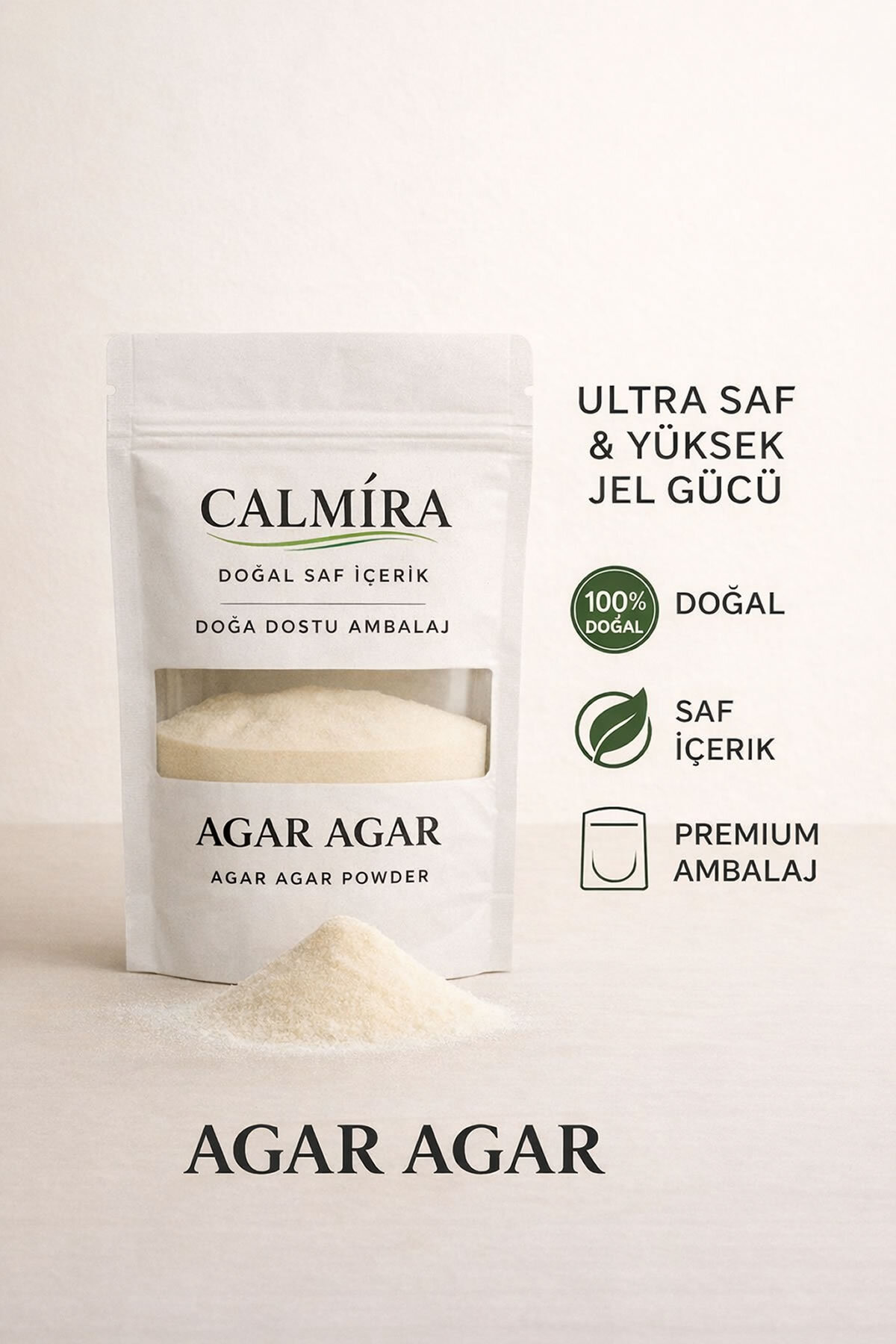 CALMİRA Agar Agar / 900 Blom / 25 gr / Su Yosunu Özütü / Bitkisel Jelatin / Vegan / Helal Sertifikalı - Fiyatı, Yorumları