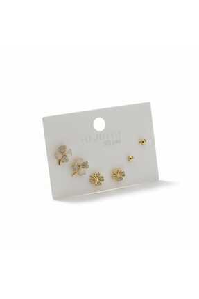 Aware Time Kararmaz Çelik 6'lı Zirkon Taşlı Küpe