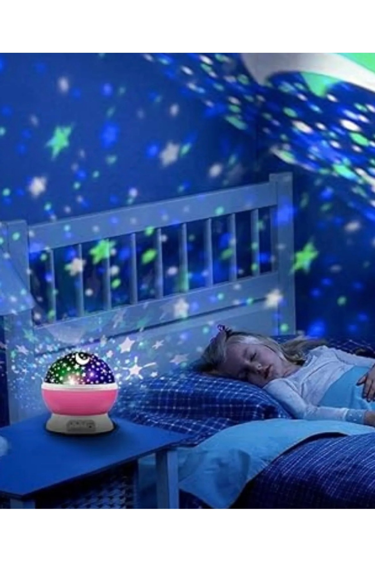Toyzoy Toys Ay ve Yıldızlı Gökyüzü Yansıtmalı Dönen Projeksiyon Gece Lambası- Çocuk Bebek Odası fotoğrafı 3 (önizleme)