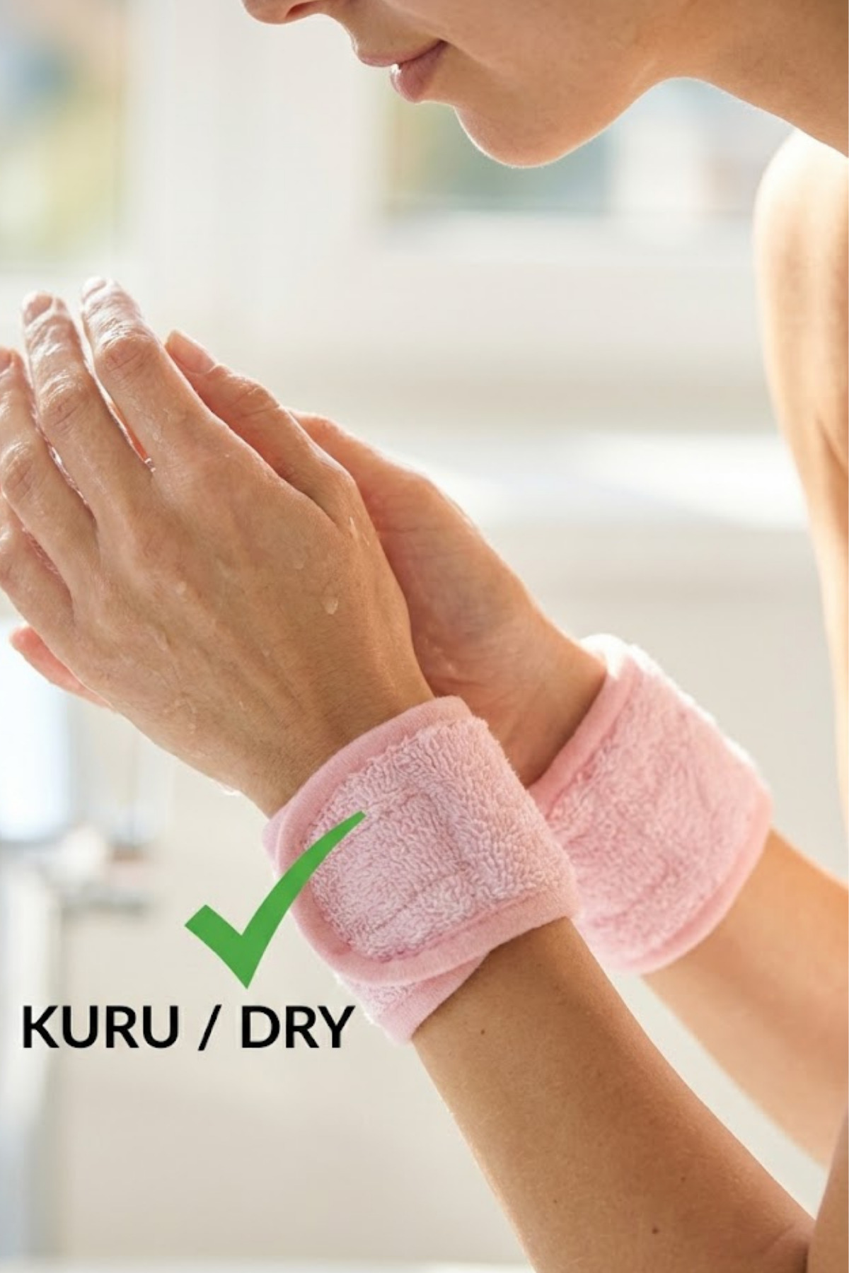 Valmia Home 3'lü set Yumuşak Dokulu Yüz Yıkama Bilekliği ve Saç Bandı Seti - Cilt Bakım & Makyaj Bandı görsel 2
