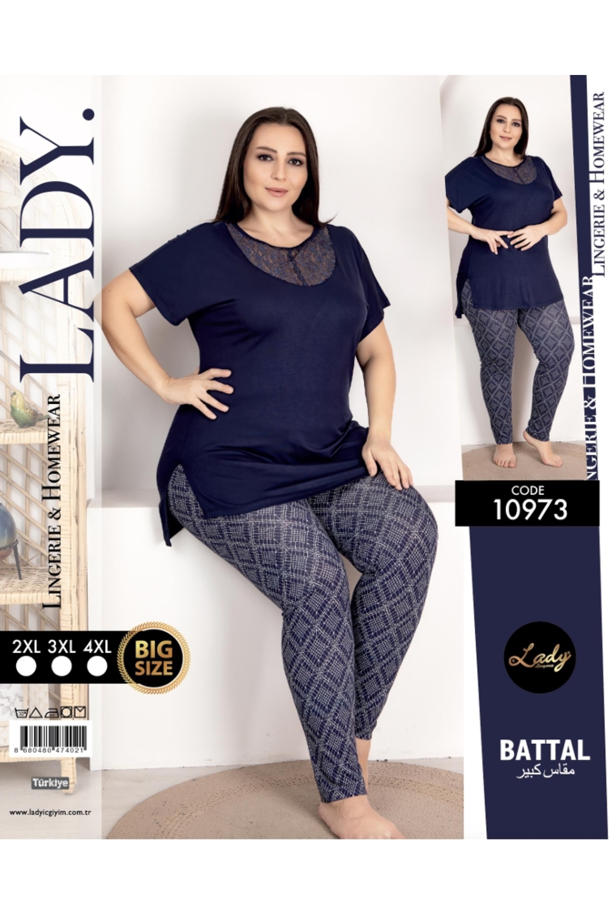 NightLove Kadın Battal Boy Gecelik Takımı