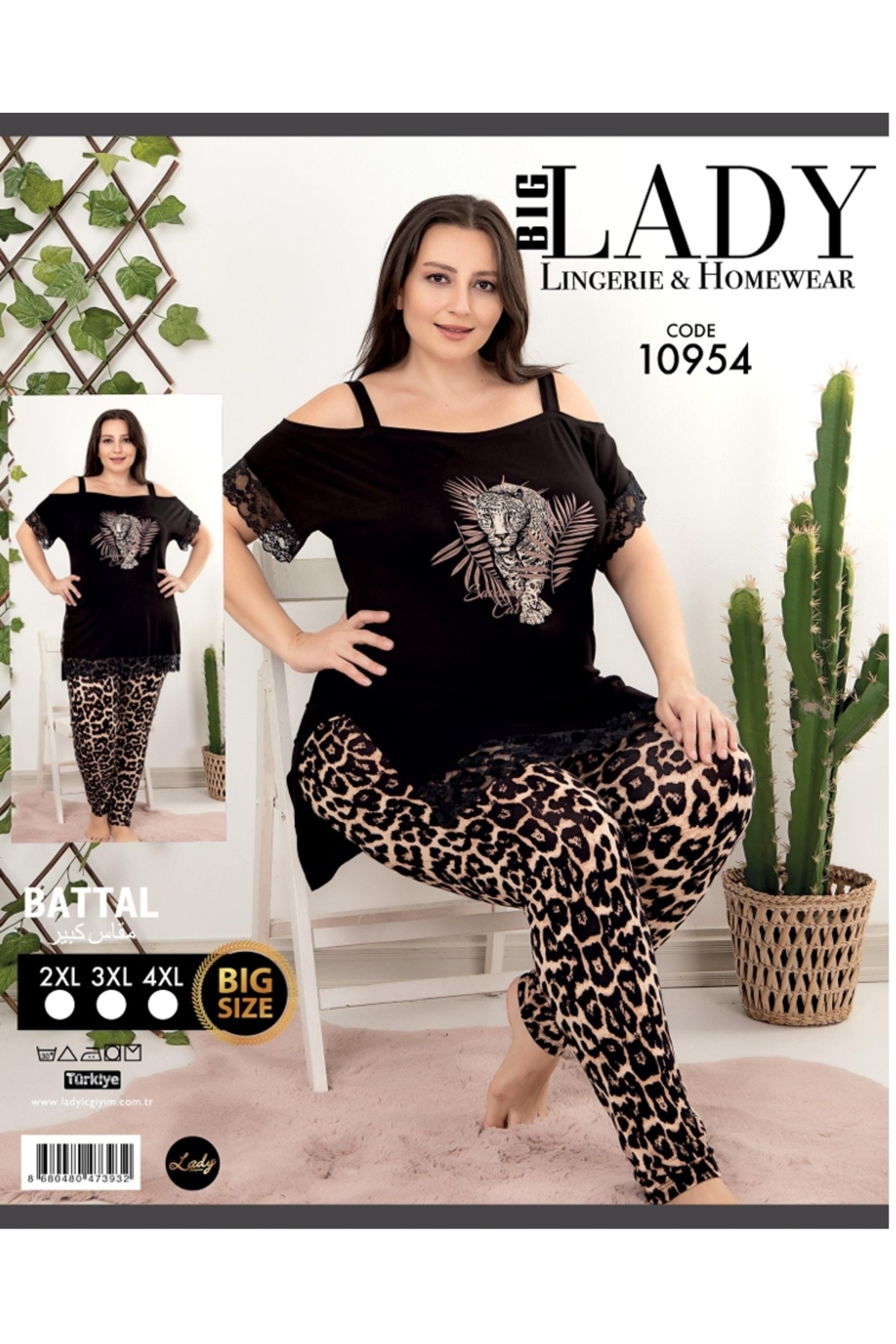 NightLove Kadın Battal Boy Gecelik Takımı