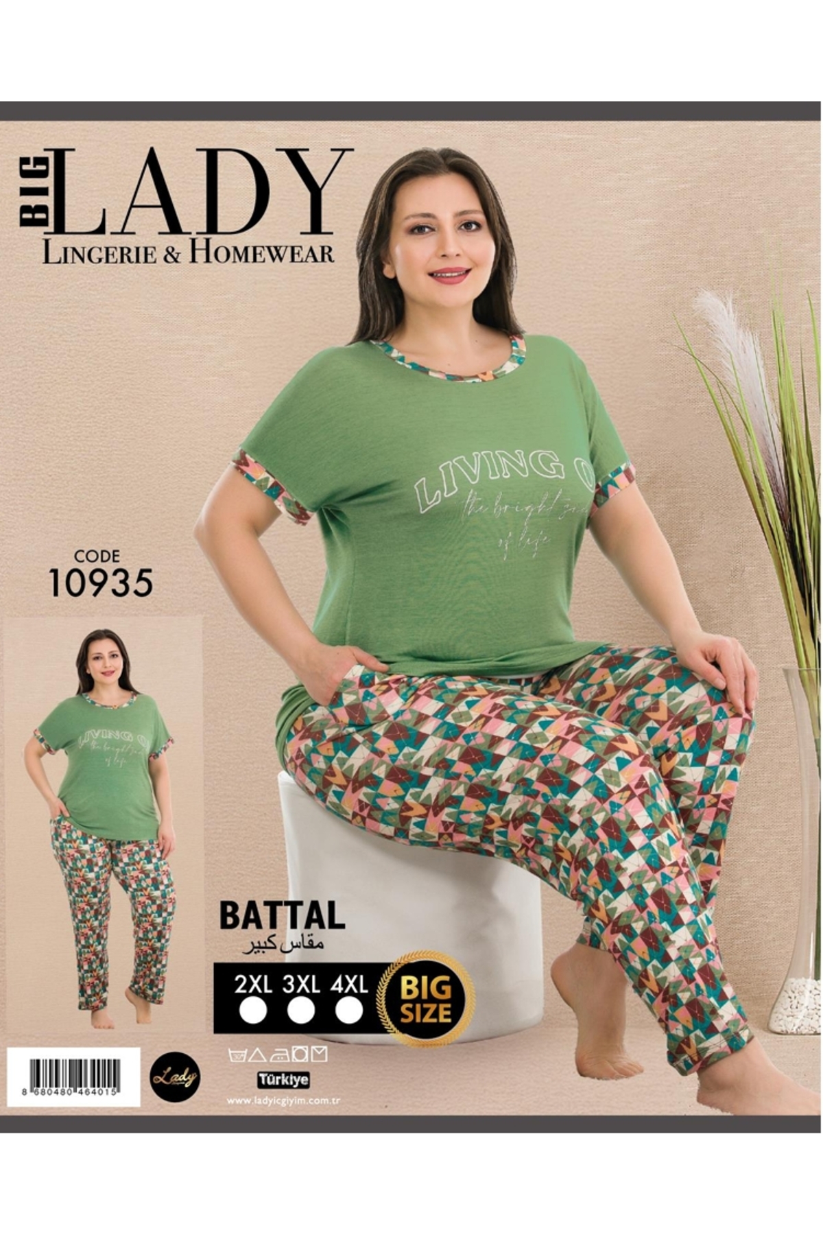 NightLove Kadın Battal Boy Gecelik Takımı