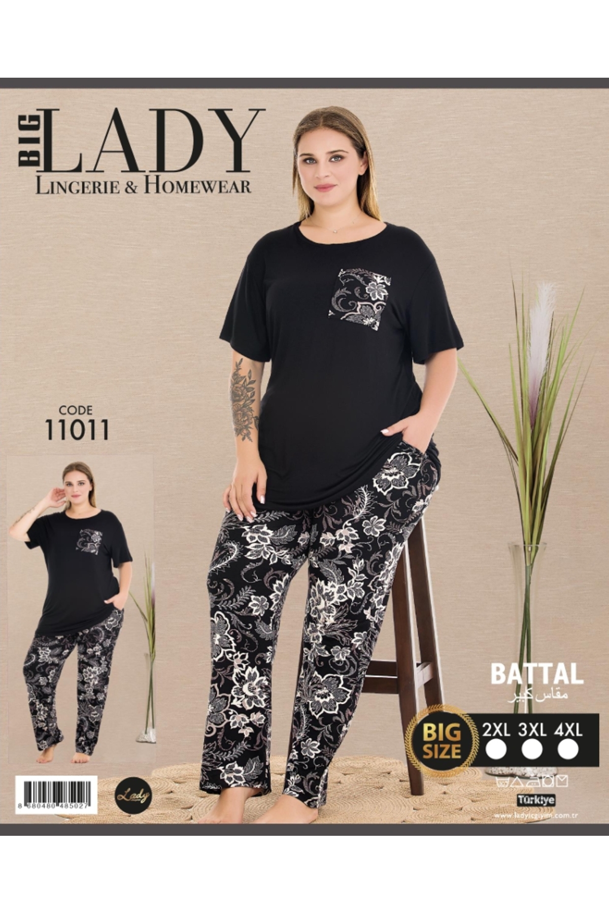 NightLove Kadın Battal Boy Gecelik Takımı