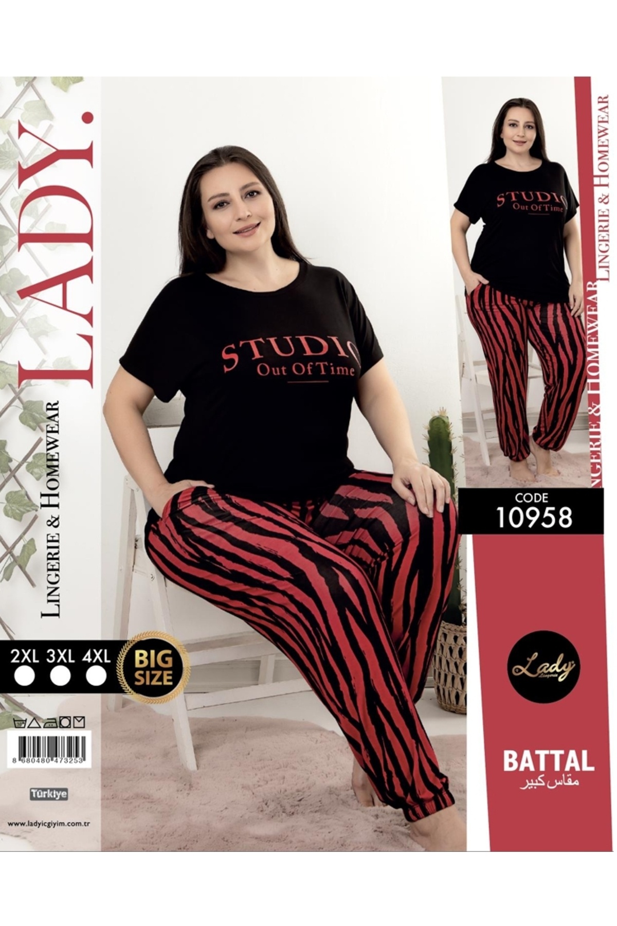 NightLove Kadın Battal Boy Gecelik Takımı