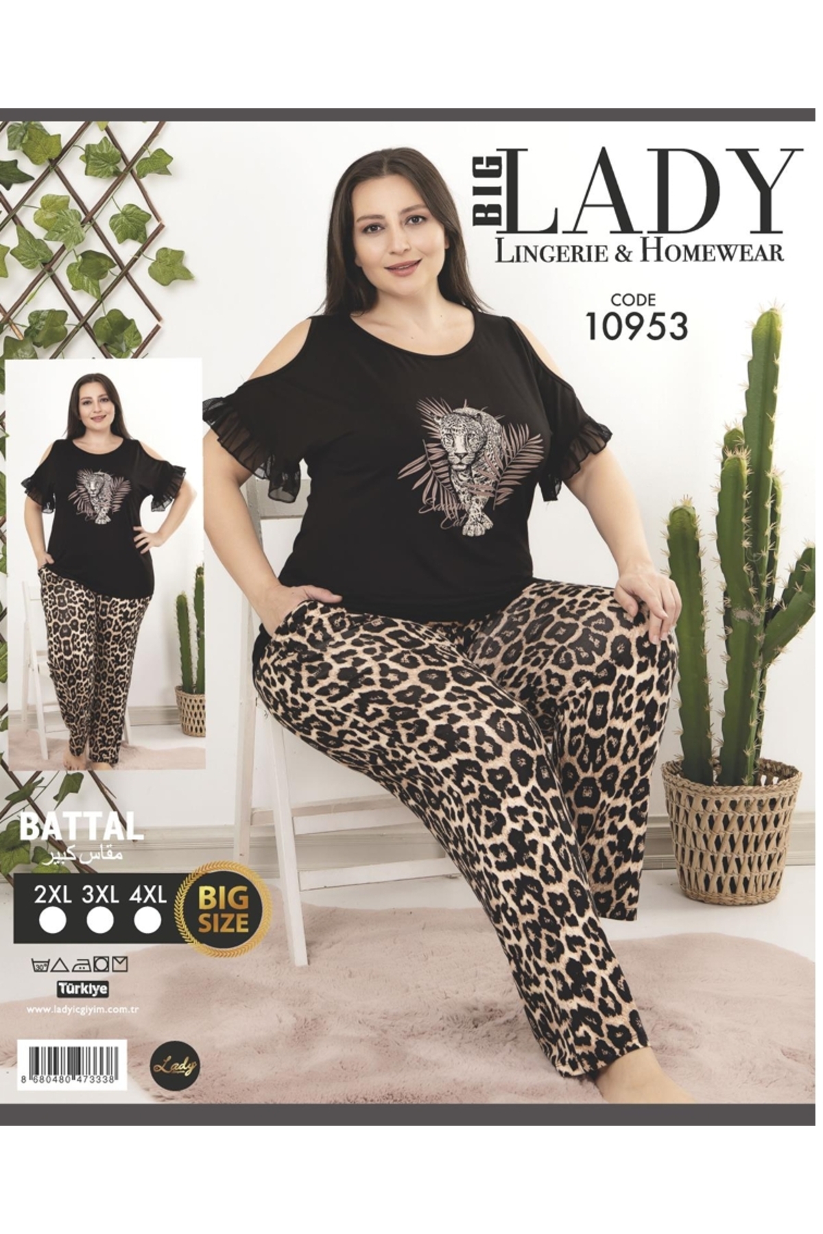 NightLove Kadın Battal Boy Gecelik Takımı