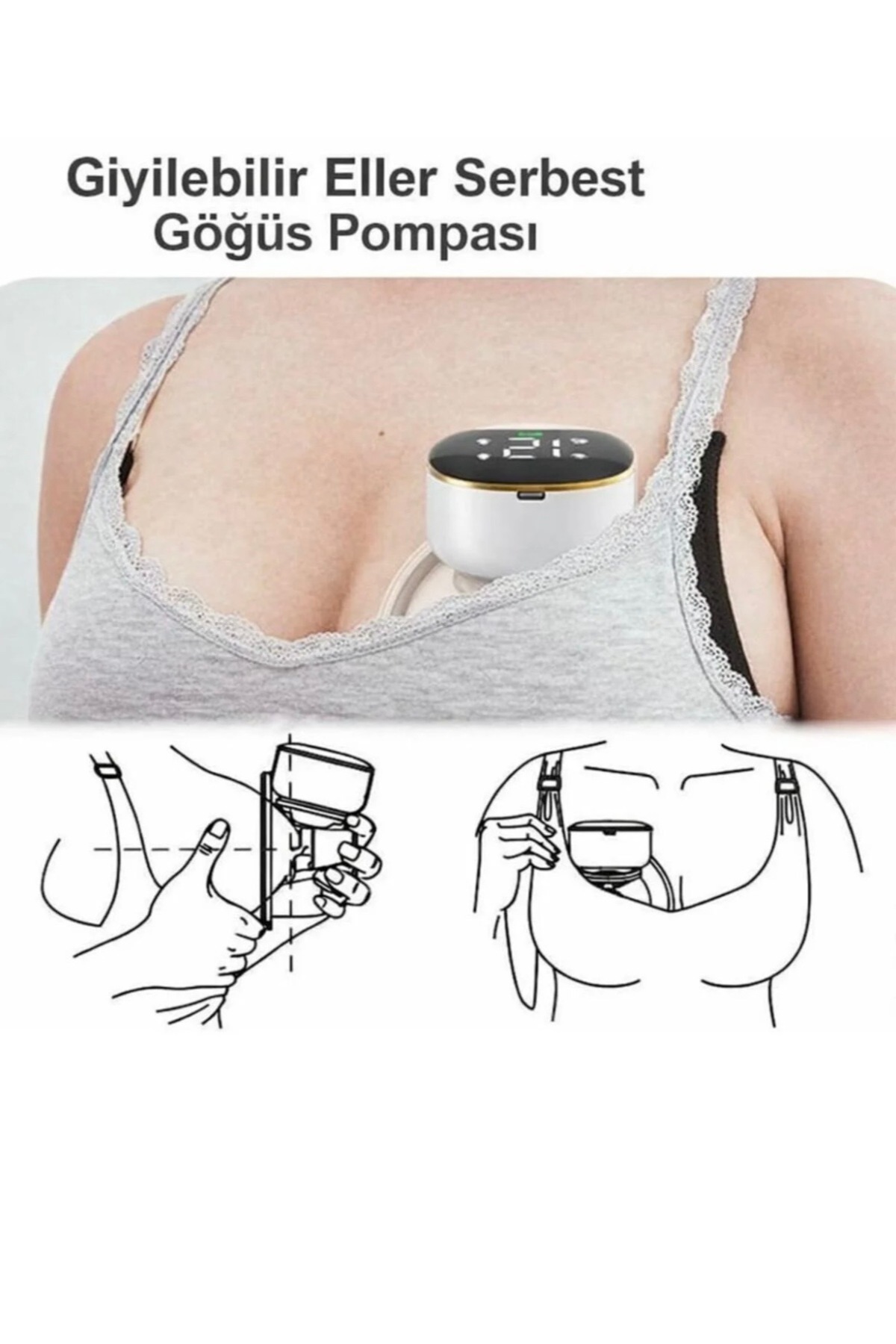 MorOflan Lüx Elektrikli Giyilebilir Süt Pompası I Kablosuz Süt Pompası I Taşınabilir Süt Pompası fotoğrafı 6 (önizleme)